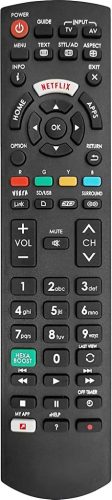 Telecomanda Universală FOXRMT pentru Televizoare Panasonic - Compatibilă cu Modele HDTV LCD LED Smart TV, Butoane Netflix și Viera Link, Programabilă