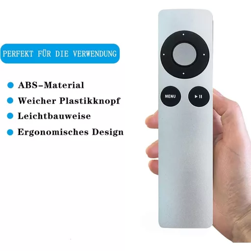 Telecomanda Universală FOXRMT pentru Apple TV 1, 2, 3, 4 - Negru, Raza de acțiune 10m, Compatibilă cu MC377L/A A1294 A1218 A1378 A1427