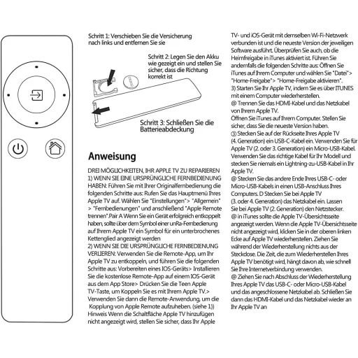 Telecomanda Universală FOXRMT pentru Apple TV 1, 2, 3, 4 - Negru, Raza de acțiune 10m, Compatibilă cu MC377L/A A1294 A1218 A1378 A1427