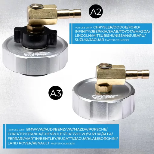 Set de 5 adaptoare aluminiu pentru cilindru de frână cu cuplaj rapid, auto