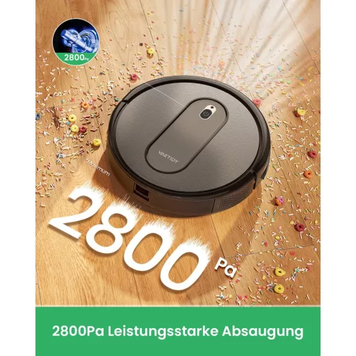 Vactidy Nimble T6 robotporszívó 2800 Pa szívóerővel, 120 perc üzemidő, Alexa és Google vezérlés