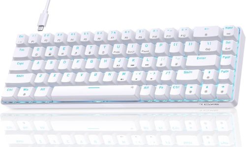 Dierya T68se Mechanikus Gamer Billentyűzet, 68 Gombos Kompakt Kialakítás, Lineáris Piros Kapcsolók, 19 Háttérvilágítási Mód, USB-C, Windows 