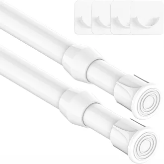  GDEVKHN Feszítőrúd Függönyökhöz 40-70 cm Fehér 2 db Fúrás Nélkül