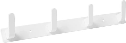YUET Cuier de perete alb cu 4 cârlige - Cuier de perete din oțel inoxidabil pentru baie, bucătărie, dormitor, design modern, capacitate de încărcare 20 kg.