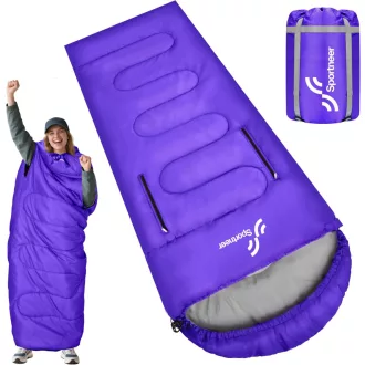   Sportneer 3-4 Évszakos Hálózsák 220x85cm Karpánttal Camping Utazáshoz