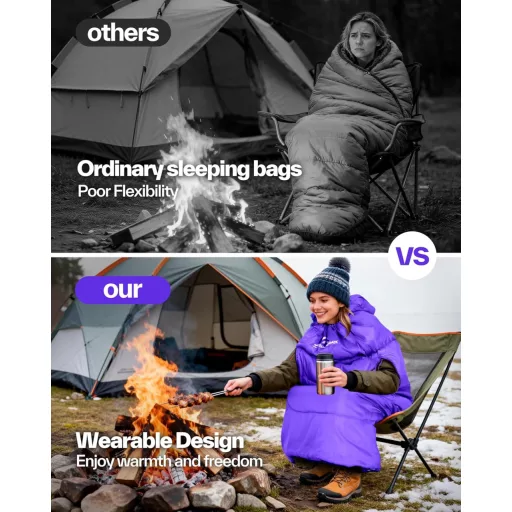 Sportneer 3-4 Évszakos Hálózsák 220x85cm Karpánttal Camping Utazáshoz