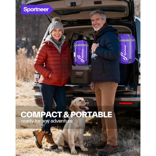 Sportneer 3-4 Évszakos Hálózsák 220x85cm Karpánttal Camping Utazáshoz