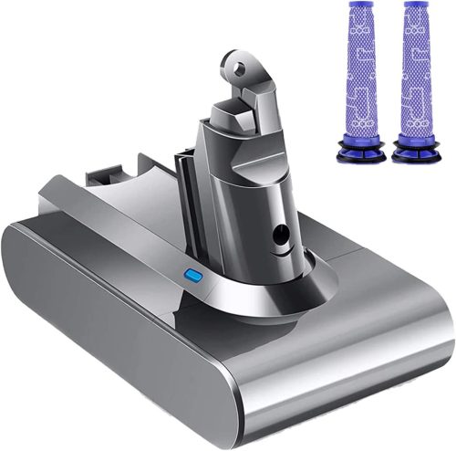 Dyson V6 6000mAh pótakkumulátor + 2 szűrő - Kompatibilis DC58-74, SV03-09 modellekhez
