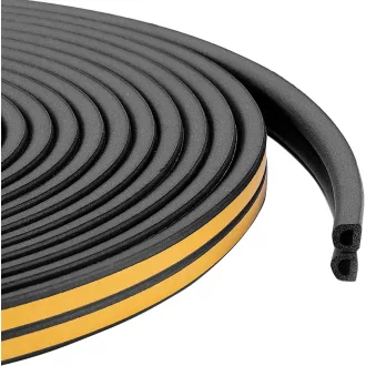   Bandă de etanșare autoadezivă din spumă de cauciuc pentru uși și ferestre UPSEN, izolare fonică, negru