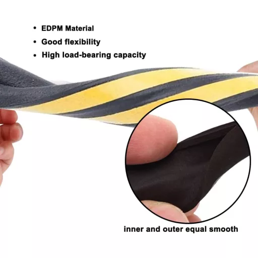 UPSEN Ajtó Ablak Tömítőszalag Önragasztós Gumihab Hangszigetelés Fekete