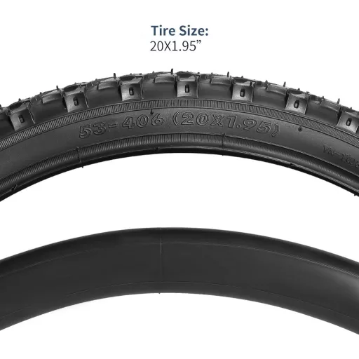 YunSCM 20 Inch Anvelopă și Cameră Set Bicicletă Pliabilă 1.95