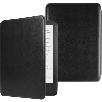   Puzdro na Kindle 2022 čierne tenké kožené s automatickým prebudením