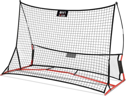 A11N SPORTS 2 în 1 Plasă Antrenament Fotbal - 2,1m x 1,5m Plasă Rebound Portabilă cu Două Fețe pentru Antrenament Individual și de Echipă