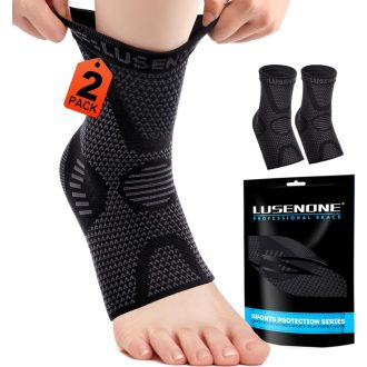   Lusenone 2 db Bokaszalag Kompressziós Bokaortézis Plantar Fasciitis Achilles Ín Fekete S