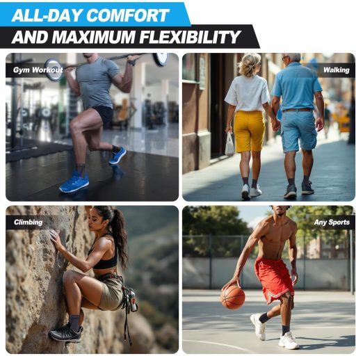 Lusenone 2 db Bokaszalag Kompressziós Bokaortézis Plantar Fasciitis Achilles Ín Fekete S