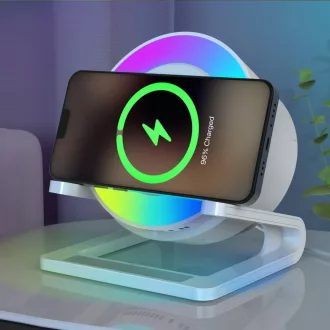   Bluetooth reproduktor JAHAO s nočným svetlom a bezdrôtovou nabíjačkou, 5 režimov svietenia
