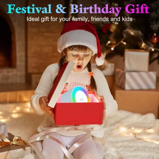 JAHAO Bluetooth hangszóró éjszakai lámpa vezeték nélküli töltővel, 5 fénymód