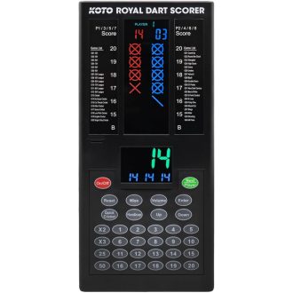   KOTO Royal Elektronikus Darts Pontozó Tábla 40 Játékkal, 8 Játékosra, Fekete Digitális Eredményjelző Fali Rögzítéssel
