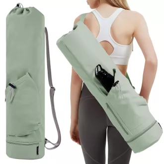   Športová taška na jogu Sportsnew s priehradkou na mokré veci - Nastaviteľný ramenný popruh, držiak na fľašu, objem 30 l - Na podložky na jogu, pilates - Vodoodolný polyester