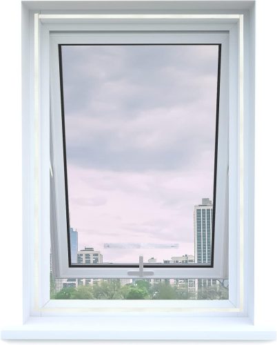 Apalus Tetőablak Szúnyogháló - Vágható Rovarháló 130x150 cm-ig, Fehér, Öntapadós Tépőzáras Rögzítés, Átlátszó, Légáteresztő
