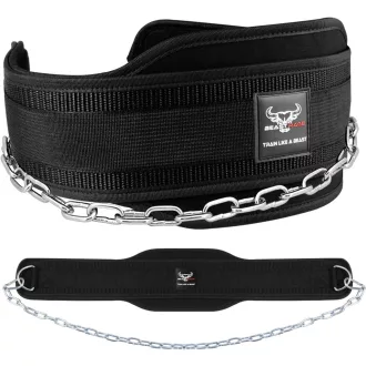   Centură de ridicare a greutăților BEAST RAGE din piele, 4", căptușită, cu 10 găuri pentru antrenament