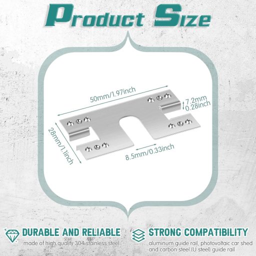 Sinmoe 50db Rozsdamentes Acél Napelem Föld Rögzítő Bilincs 28x50mm Fotovoltaikus Rendszer