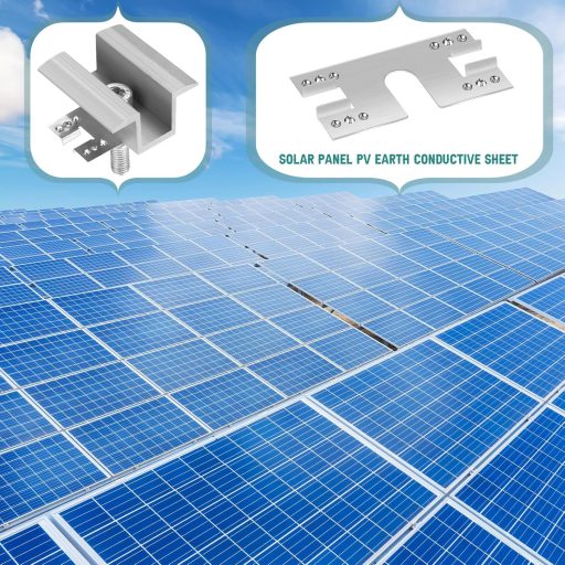 Sinmoe 50db Rozsdamentes Acél Napelem Föld Rögzítő Bilincs 28x50mm Fotovoltaikus Rendszer