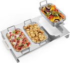 Weber 3 db-os rozsdamentes acél grillserpenyő készlet gázgrillhez, zöldséghez, húshoz