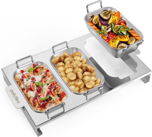 Weber 3 db-os rozsdamentes acél grillserpenyő készlet gázgrillhez, zöldséghez, húshoz