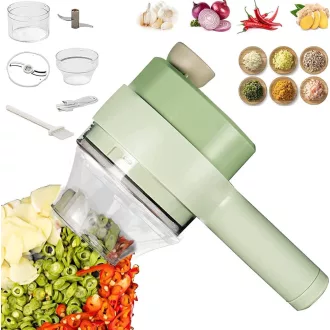   Kitchen Goods 4 az 1-ben elektromos zöldségvágó, hordozható akkumulátoros aprító és húsvágó gép