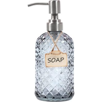   Funly mee szürke üveg szappanadagoló rozsdamentes acél pumpával fürdőszobához és konyhához