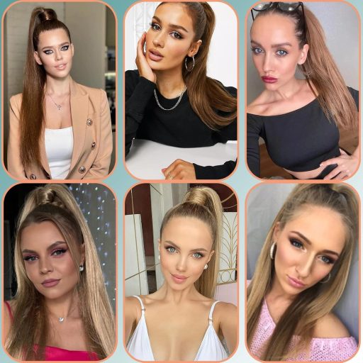 Cybelleza Csatos Lófarok Póthaj - 60 cm Egyenes Hajhosszabbítás Natúr Szőke, 125g, Hajdúsító Copf Nőknek, Hipoallergén