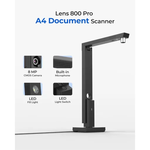 CZUR Lens Pro 8MP USB dokumentumkamera szkenner OCR funkcióval - Lens 800