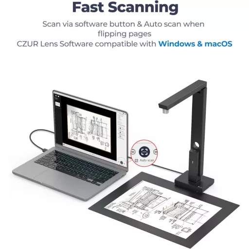 CZUR Lens Pro 8MP USB dokumentumkamera szkenner OCR funkcióval - Lens 800