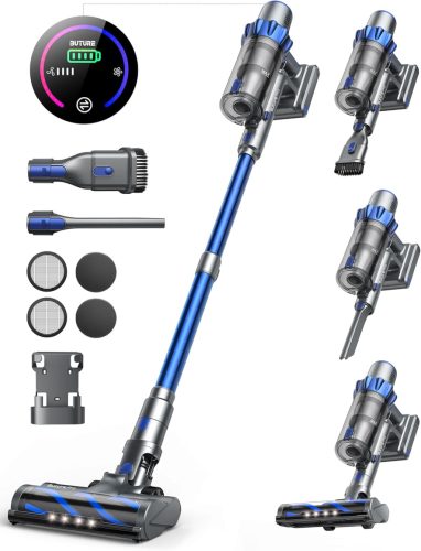 Aspirator vertical fără fir Buture Pro BP10, 33000PA/450W, Mod Automat Inteligent, Ecran Tactil, Autonomie 55 Minute, Îndepărtare Păr de Animale, Veze