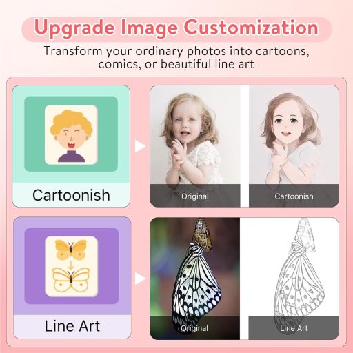 Mini imprimantă foto HuiJuKeJi pentru smartphone, imprimantă termică portabilă pentru stickere și jurnal, roz