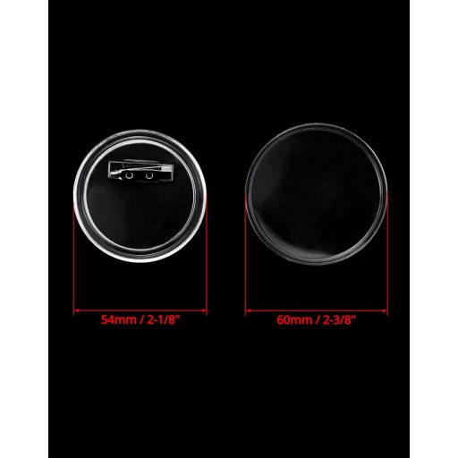 Set de 30 de nasturi QWORK, 60 mm, insigne transparente pentru creații DIY