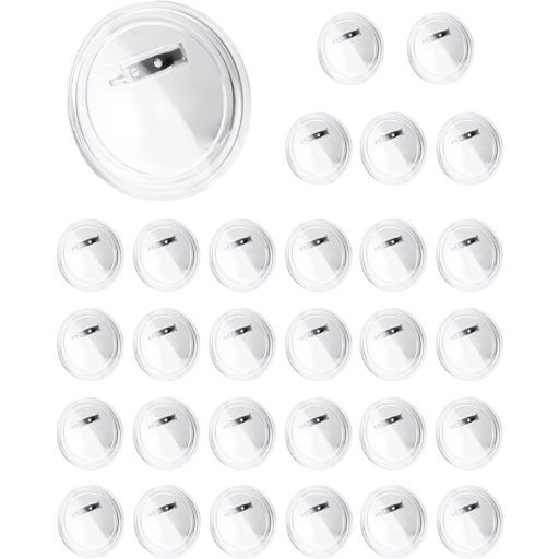 Set de 30 de nasturi QWORK, 60 mm, insigne transparente pentru creații DIY