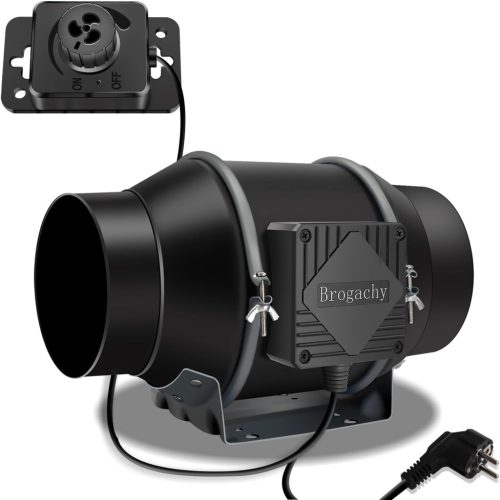 Brogachy 150 mm Állítható Csőventillátor 689 m³/h, 3000 RPM, EC Motorral - Hűtéshez, Fűtéshez, Grow Sátrakhoz, Hidroponikus Rendszerekhez, O