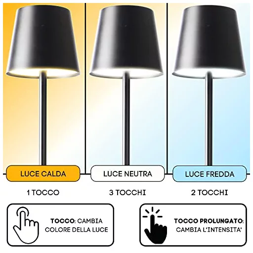 Lampă de birou tactilă VOKOT QLED48 Albă - Lampă de noptieră cu încărcare wireless pentru dormitor