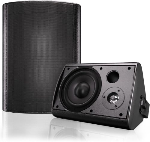 Herdio 6,5" Bluetooth Kültéri Hangszóró 400W - IP66 Vízálló, Forgatható Fali Hangfal Kertbe, Teraszra, Medencéhez (Fekete)