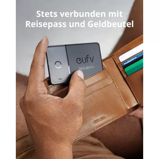 eufy Security SmartTrack Card fekete Bluetooth nyomkövető kulcskeresőhöz, Apple Find My kompatibilis, 3 éves akkumulátor