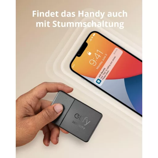 eufy Security SmartTrack Card fekete Bluetooth nyomkövető kulcskeresőhöz, Apple Find My kompatibilis, 3 éves akkumulátor