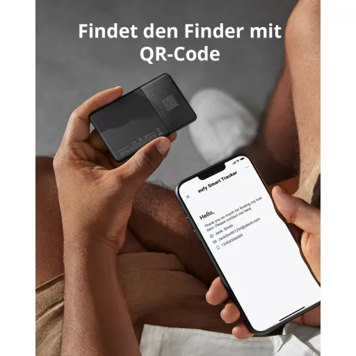 eufy Security SmartTrack Card fekete Bluetooth nyomkövető kulcskeresőhöz, Apple Find My kompatibilis, 3 éves akkumulátor