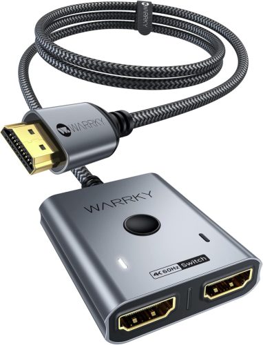 Switch HDMI WARRKY 4K, 2 intrări 1 ieșire - 60Hz, 144Hz, compatibil PS5/Xbox
