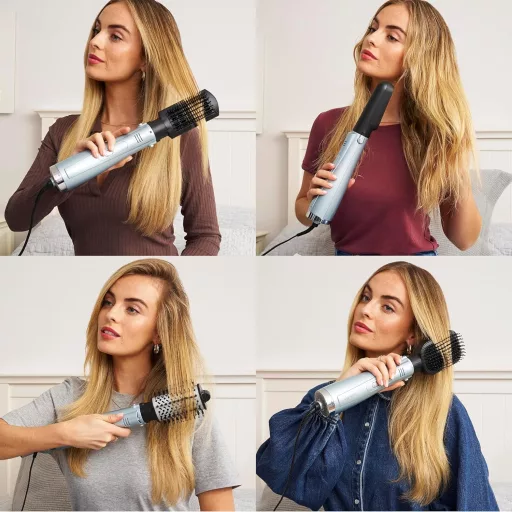 Perie rotativă cu aer cald BaByliss Hydro-Fusion 4 în 1, 1000W, tehnologie ionică, uscare și îndreptare - Single