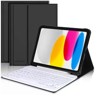   JADEMALL iPad 10 2022 10.9" Billentyűzet Tok Mágneses Leválasztható QWERTY Fekete