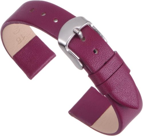 sourcing map Curea de ceas din piele naturală, 16 mm lățime, netedă, plată, pentru bărbați și femei, culoare mov