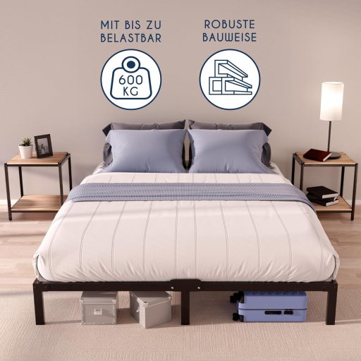 BootyBay fém ágykeret 140x200 cm, 35 cm magas, tárolóhellyel, könnyen szerelhető