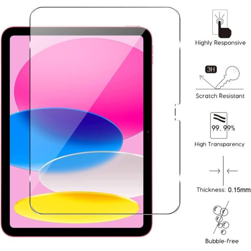 KUSINHOKA Zaštitno staklo za ekran za iPad 10. generacije (2022), 2 komada, 10,9 inča, kaljeno staklo otporno na ogrebotine, HD prozirna zaštitna folija otporna na otiske prstiju